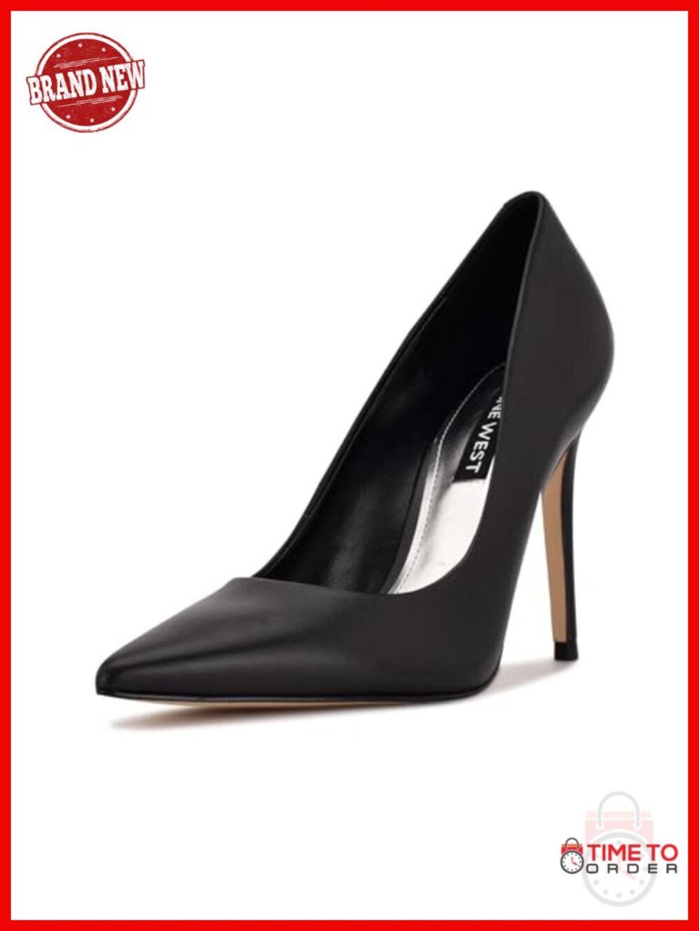 Nine West Fresh Pump Pointed Toe Stiletto Heel Slip-On Leather Shoes